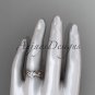 14kt rose gold diamond celtic trinity knot engagement ring with a Moissanite center stone CT7270