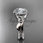 Platinum diamond celtic trinity knot engagement ring with a Moissanite center stone CT7314