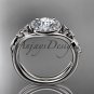 Platinum diamond celtic trinity knot engagement ring with a Moissanite center stone CT7314