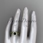 14k yellow gold diamond celtic trinity knot engagement ring with a Black Diamond center stone CT7314