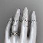 14kt rose gold diamond celtic trinity knot engagement ring with a Moissanite center stone CT7317