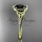 14k yellow gold diamond celtic trinity knot engagement ring with a Black Diamond center stone CT7317
