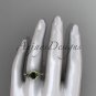 14k yellow gold diamond celtic trinity knot engagement ring with a Black Diamond center stone CT7317