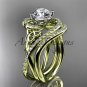 14kt yellow gold diamond celtic trinity knot wedding ring, engagement set CT7320S