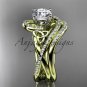 14kt yellow gold diamond celtic trinity knot wedding ring, engagement set CT7320S