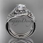 Platinum diamond celtic trinity knot wedding ring, engagement set CT7320S