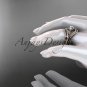 14kt rose gold diamond engagement ring,Moissanite,double matching band CT7320S