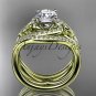 14kt yellow gold diamond engagement ring,Moissanite,double matching band CT7320S