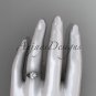 14kt white gold celtic trinity knot engagement ring with a Moissanite center stone CT7322