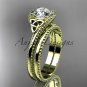 14kt yellow gold celtic trinity knot wedding ring, engagement set CT7322S