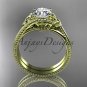 14kt yellow gold celtic trinity knot wedding ring, engagement set CT7322S