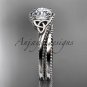 Platinum celtic trinity knot wedding ring, engagement set CT7322S