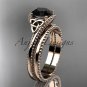 14kt rose gold celtic trinity knot engagement set ,Black Diamond CT7322S