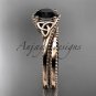 14kt rose gold celtic trinity knot engagement set ,Black Diamond CT7322S