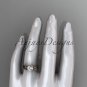 14kt rose gold diamond celtic trinity knot engagement ring with a Moissanite center stone CT7324