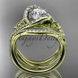 14kt yellow gold diamond celtic trinity knot engagement set CT7369S