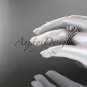 14kt rose gold diamond celtic trinity knot engagement set with a Moissanite center stone CT7369S