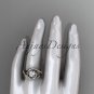14kt rose gold diamond celtic trinity knot engagement set with a Moissanite center stone CT7369S
