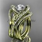 14kt yelow gold diamond celtic trinity knot engagement ring with double matching band CT7369S