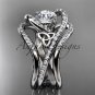 Pllatinum diamond celtic trinity knot engagement ring with double matching band CT7369S