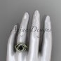 14k yellow gold diamond celtic trinity knot wedding ring, Black Diamond,double matching band CT7369S