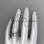 14kt rose gold diamond celtic trinity knot engagement ring with a Moissanite center stone CT7391