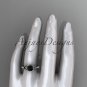 Platinum diamond celtic trinity knot wedding ring with a Black Diamond center stone CT7333