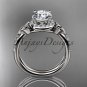 Platinum diamond celtic trinity knot engagement ring with a Moissanite center stone CT7373