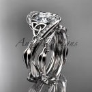 Platinum celtic trinity knot engagement set with "Forever One" Moissanite center stone CT764S