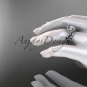 Platinum celtic trinity knot engagement set with "Forever One" Moissanite center stone CT764S