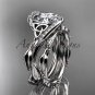 14kt white gold celtic trinity knot engagement set with "Forever One" Moissanite center stone CT764S