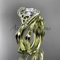 14kt yellow gold celtic trinity knot engagement set, wedding ring CT764S