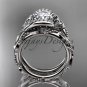 14kt white gold celtic trinity knot engagement set, wedding ring CT764S