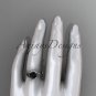 Platinum celtic trinity knot engagement ring with Black Diamond center stone CT764