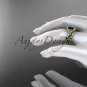 14kt yellow gold celtic trinity knot engagement ring with Black Diamond center stone CT764