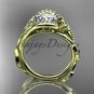 14kt yellow gold celtic trinity knot engagement ring , wedding ring CT764