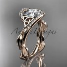 14kt rose gold celtic trinity knot engagement ring , wedding ring CT764