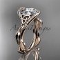 14kt rose gold celtic trinity knot engagement ring , wedding ring CT764