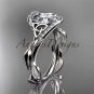 14kt white gold celtic trinity knot engagement ring , wedding ring CT764