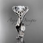 14kt white gold celtic trinity knot engagement ring , wedding ring CT764