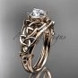 14kt rose gold celtic trinity knot engagement ring , wedding ring CT765