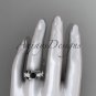 Platinum celtic trinity knot engagement ring with Black Diamond center stone CT769