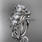 Platinum celtic trinity knot engagement ring with Moissanite center stone CT769