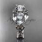 Platinum celtic trinity knot engagement ring with Moissanite center stone CT769