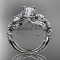 14kt white gold celtic trinity knot engagement ring with Moissanite center stone CT769