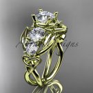 14kt yellow gold celtic trinity knot engagement ring , wedding ring CT769