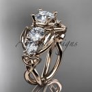14kt rose gold celtic trinity knot engagement ring , wedding ring CT769