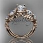 14kt rose gold celtic trinity knot engagement ring , wedding ring CT769