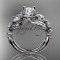 14kt white gold celtic trinity knot engagement ring , wedding ring CT769