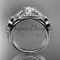 Platinum  celtic trinity knot engagement ring ,wedding ring with Moissanite center stone CT785